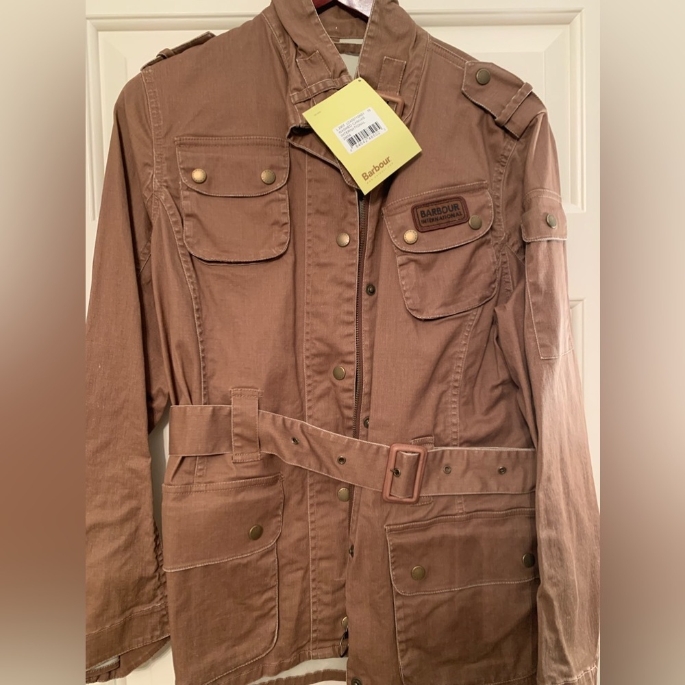Barbour NWT Barbour International washed cotton tan jacket coat US 12